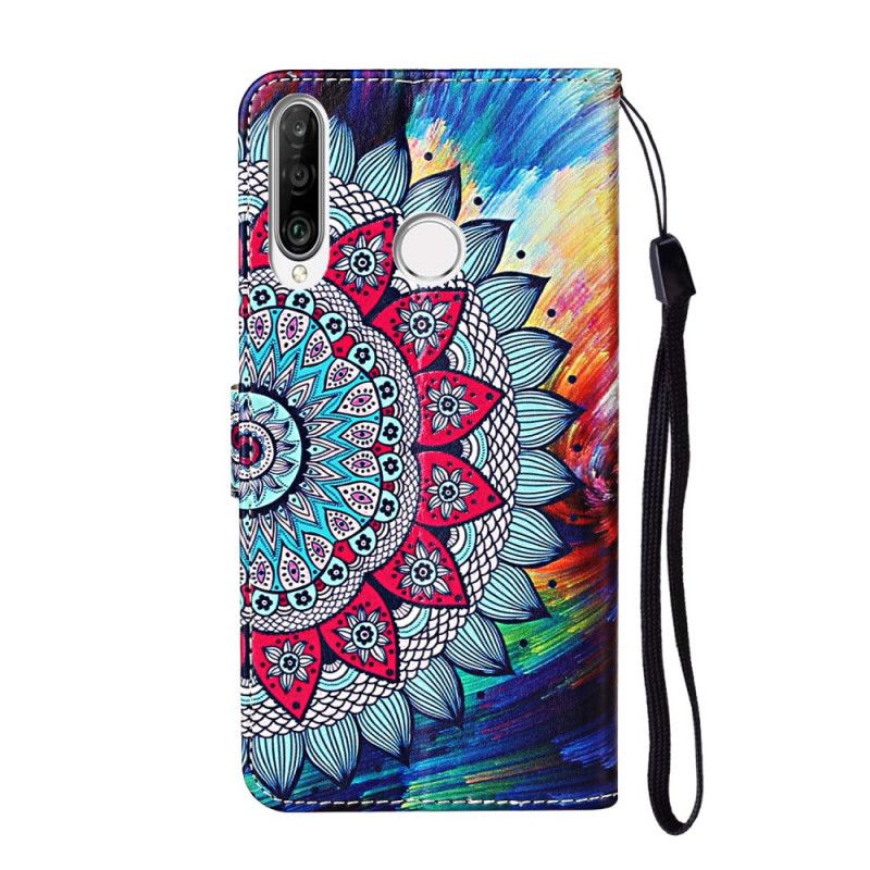 Leren Hoesje Huawei Y6p Ultra Kleurrijke Mandala