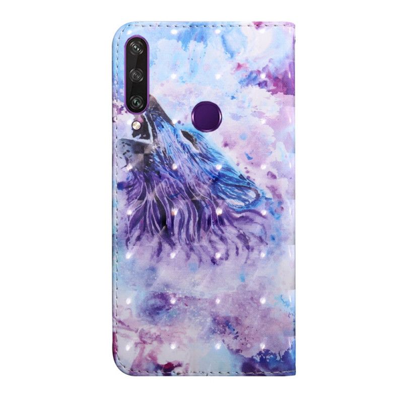 Leren Hoesje voor Huawei Y6p Aquarel Wolf