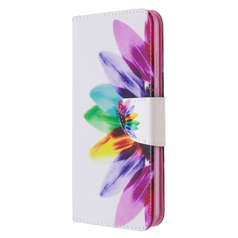 Leren Hoesje voor Huawei Y6p Aquarelbloem