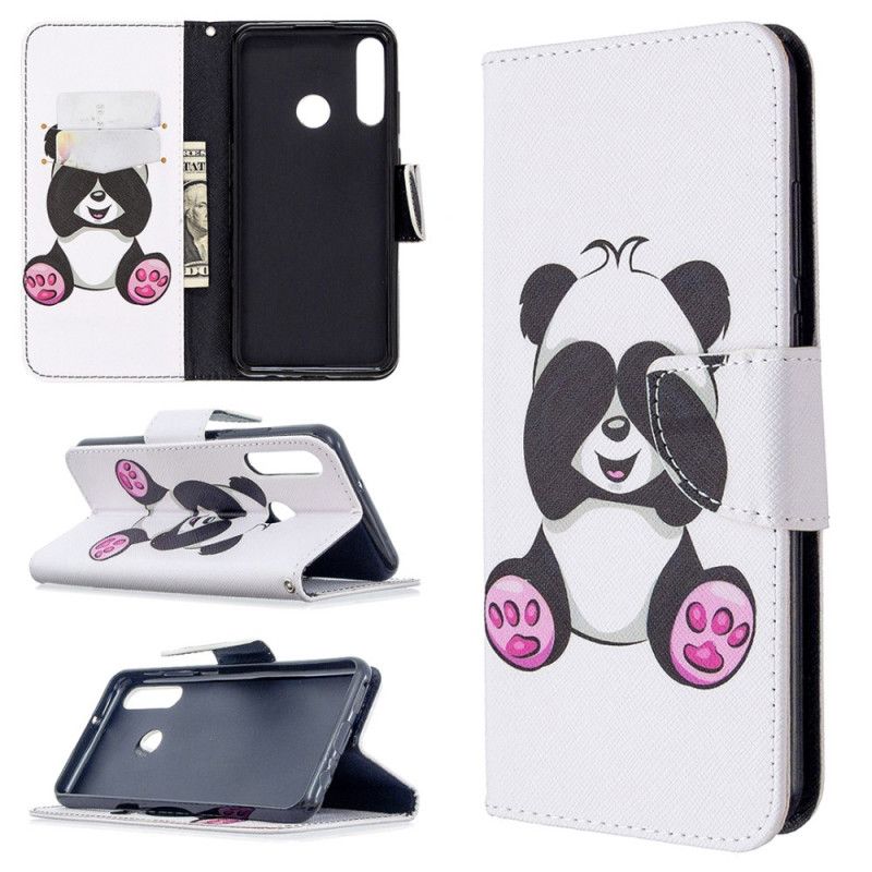 Leren Hoesje voor Huawei Y6p Leuke Panda