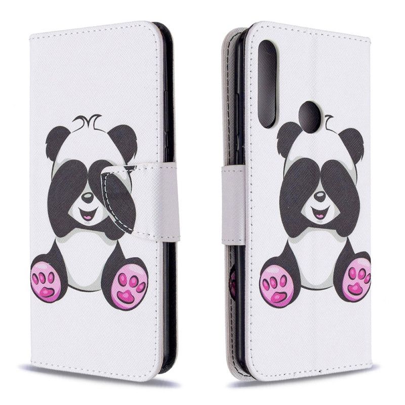 Leren Hoesje voor Huawei Y6p Leuke Panda