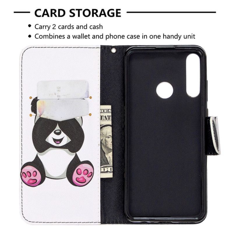 Leren Hoesje voor Huawei Y6p Leuke Panda