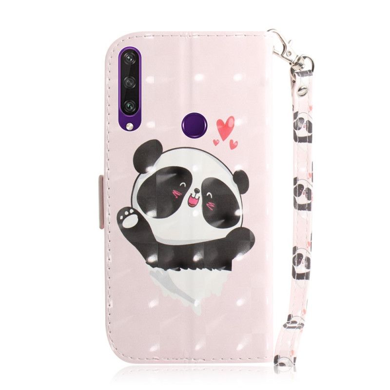 Leren Hoesje voor Huawei Y6p Panda Love Met String