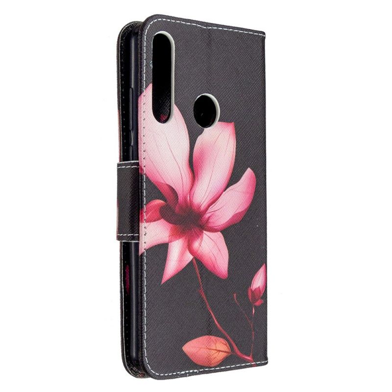 Leren Hoesje voor Huawei Y6p Roze Bloem