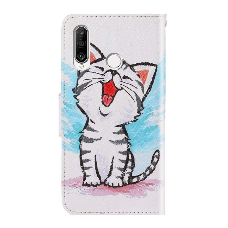 Leren Hoesje voor Huawei Y6p String Kitten