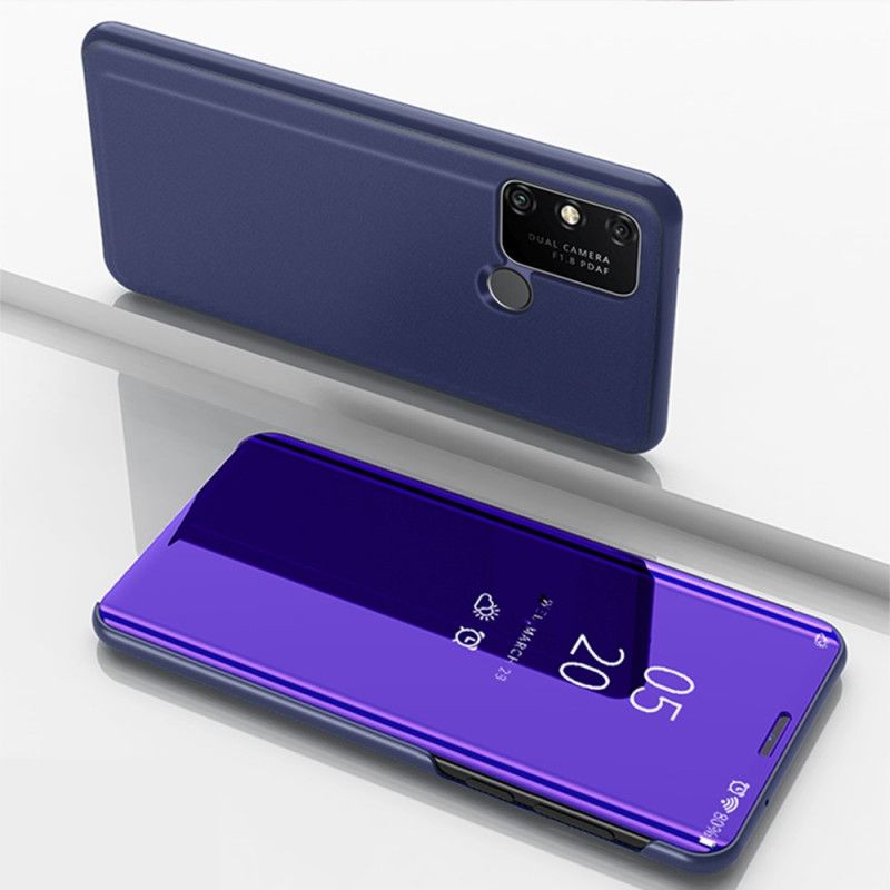 Zichtafdekking Huawei Y6p Donkerblauw Zwart Spiegel En Leereffect