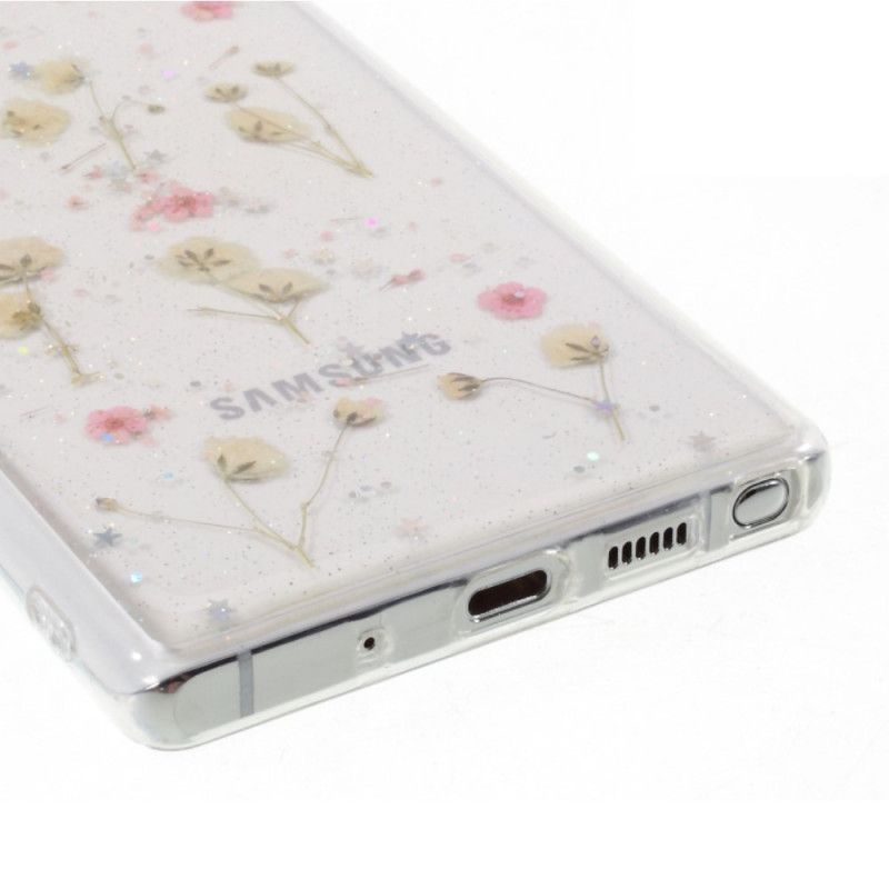 Case Hoesje Samsung Galaxy Note 20 Geel Roze Telefoonhoesje Kleine Bloemen