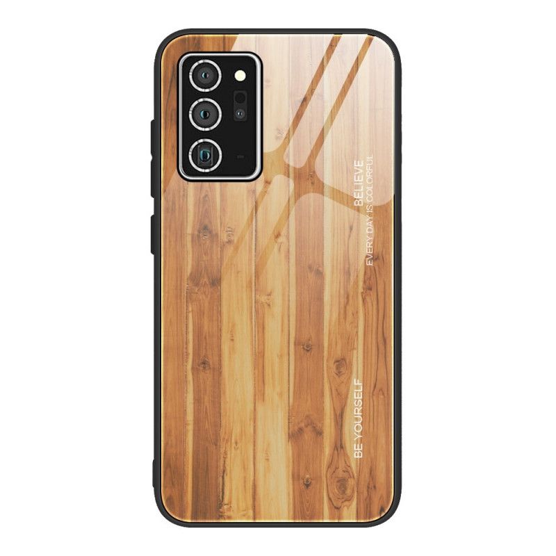 Case Hoesje Samsung Galaxy Note 20 Grijs Zwart Telefoonhoesje Designglas Van Gehard Hout