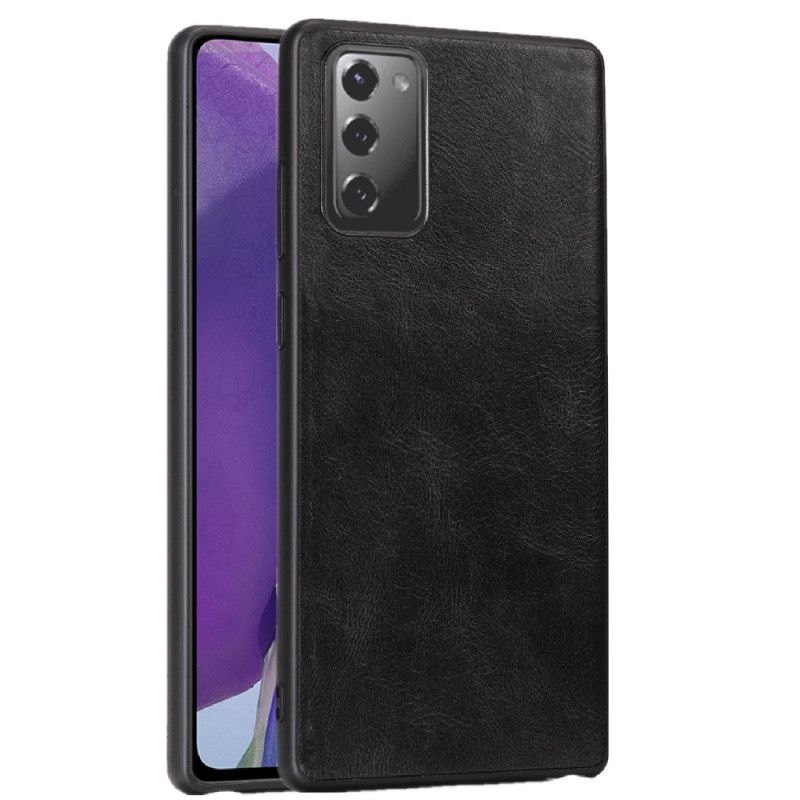 Case Hoesje Samsung Galaxy Note 20 Grijs Zwart Telefoonhoesje Elegant Leereffect