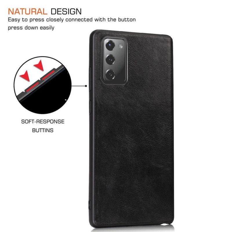 Case Hoesje Samsung Galaxy Note 20 Grijs Zwart Telefoonhoesje Elegant Leereffect