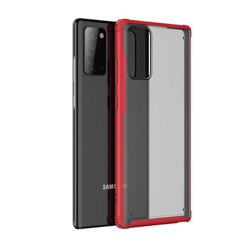 Case Hoesje Samsung Galaxy Note 20 Rood Zwart Telefoonhoesje Frosted Hybride