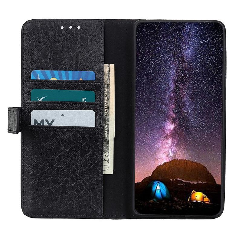 Cover Folio-hoesje Samsung Galaxy Note 20 Grijs Zwart Telefoonhoesje Imitatieleer Neushoornstijl