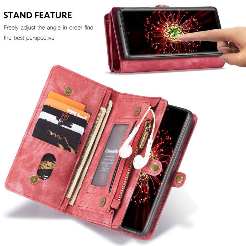 Cover Folio-hoesje Samsung Galaxy Note 20 Rood Zwart Telefoonhoesje Afneembare Kuip