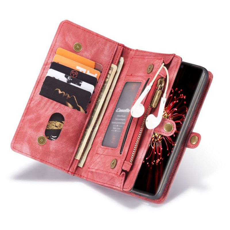 Cover Folio-hoesje Samsung Galaxy Note 20 Rood Zwart Telefoonhoesje Afneembare Kuip