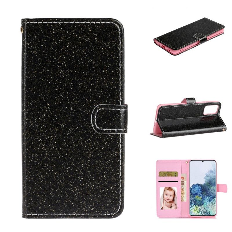 Cover Folio-hoesje Samsung Galaxy Note 20 Rood Zwart Telefoonhoesje Pailletten