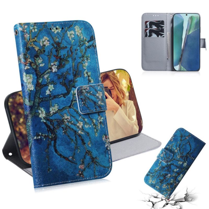 Cover Folio-hoesje Samsung Galaxy Note 20 Telefoonhoesje Bloeiende Boomtak