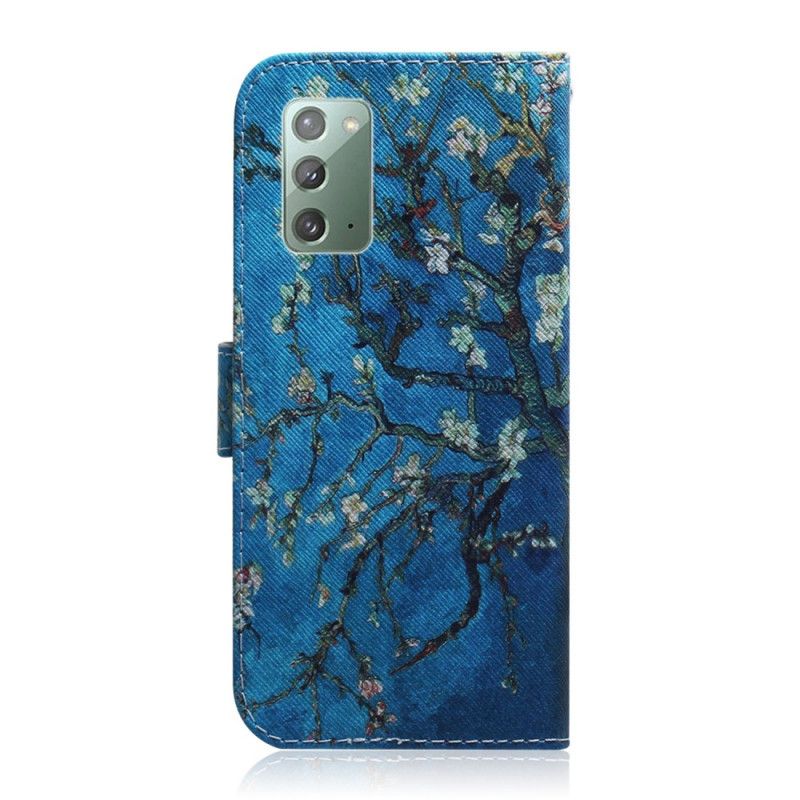 Cover Folio-hoesje Samsung Galaxy Note 20 Telefoonhoesje Bloeiende Boomtak