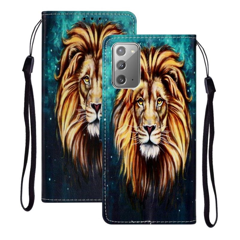 Cover Folio-hoesje Samsung Galaxy Note 20 Telefoonhoesje Koning Leeuw