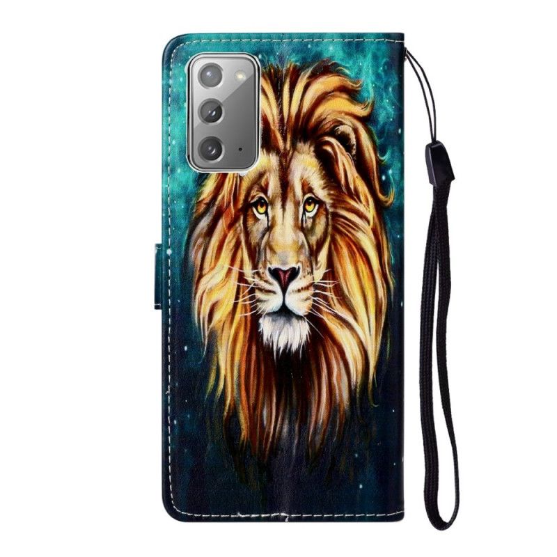 Cover Folio-hoesje Samsung Galaxy Note 20 Telefoonhoesje Koning Leeuw