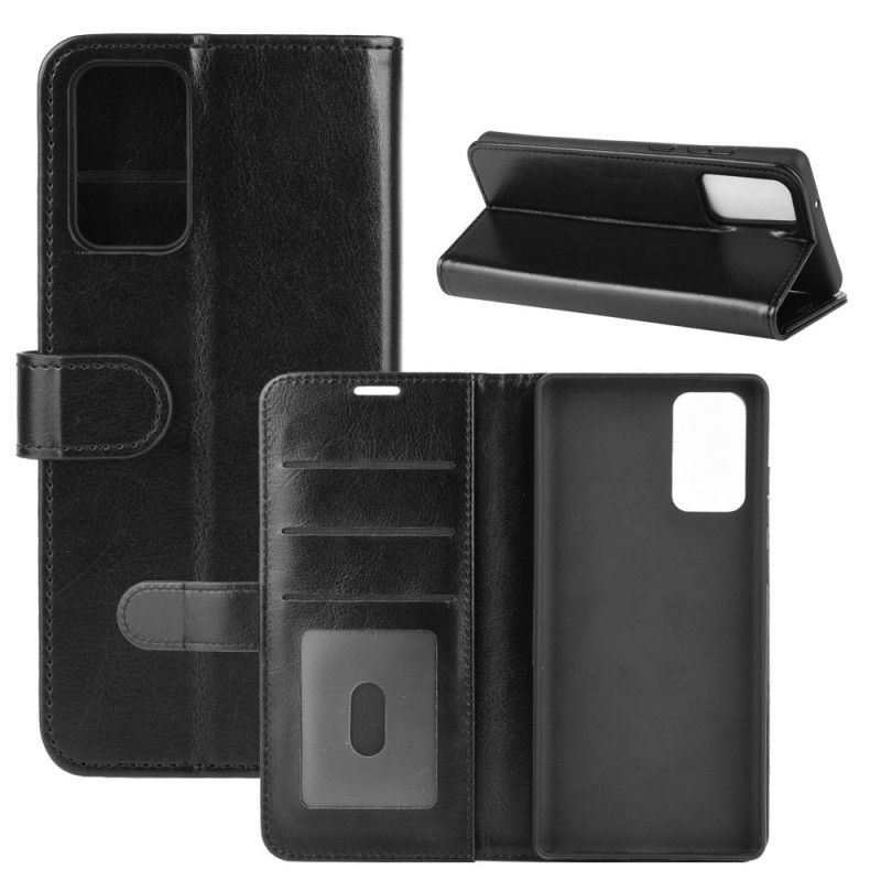 Cover Folio-hoesje Samsung Galaxy Note 20 Wit Zwart Telefoonhoesje Finesse Kunstleer