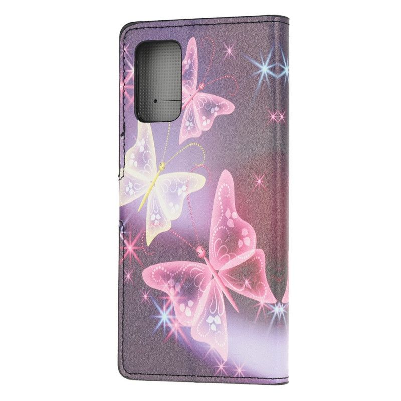 Cover Folio-hoesje Samsung Galaxy Note 20 Wit Zwart Telefoonhoesje Intense Vlinders