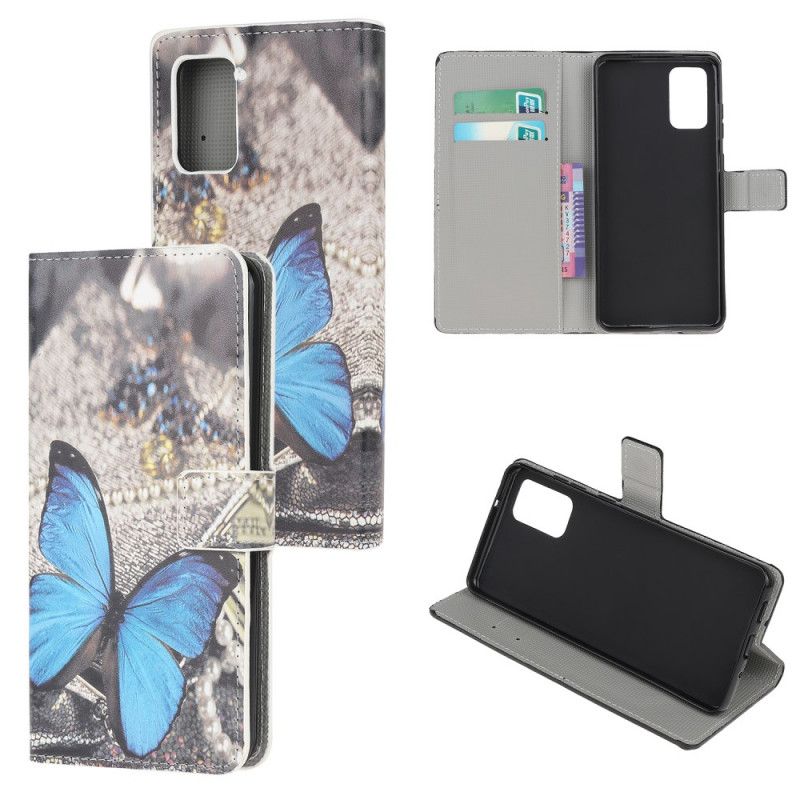 Cover Folio-hoesje Samsung Galaxy Note 20 Wit Zwart Telefoonhoesje Intense Vlinders