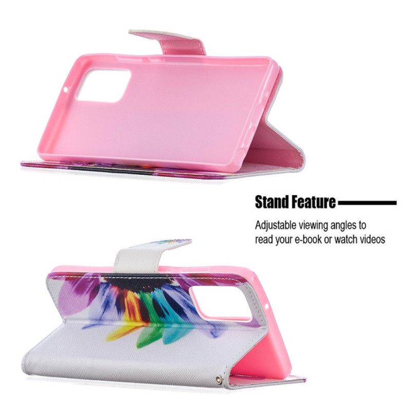 Flip Case Leren Samsung Galaxy Note 20 Aquarelbloem