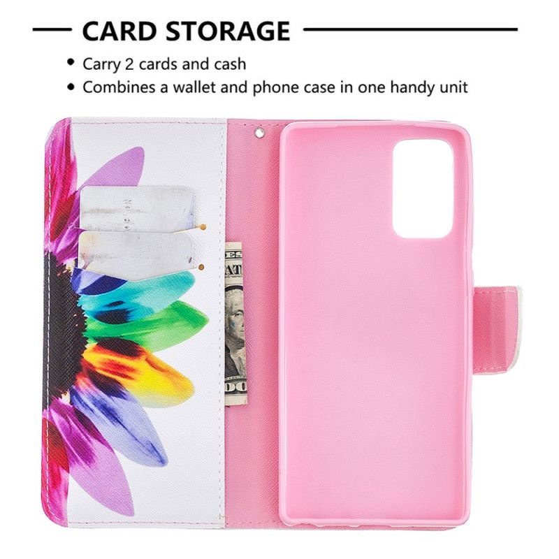 Flip Case Leren Samsung Galaxy Note 20 Aquarelbloem