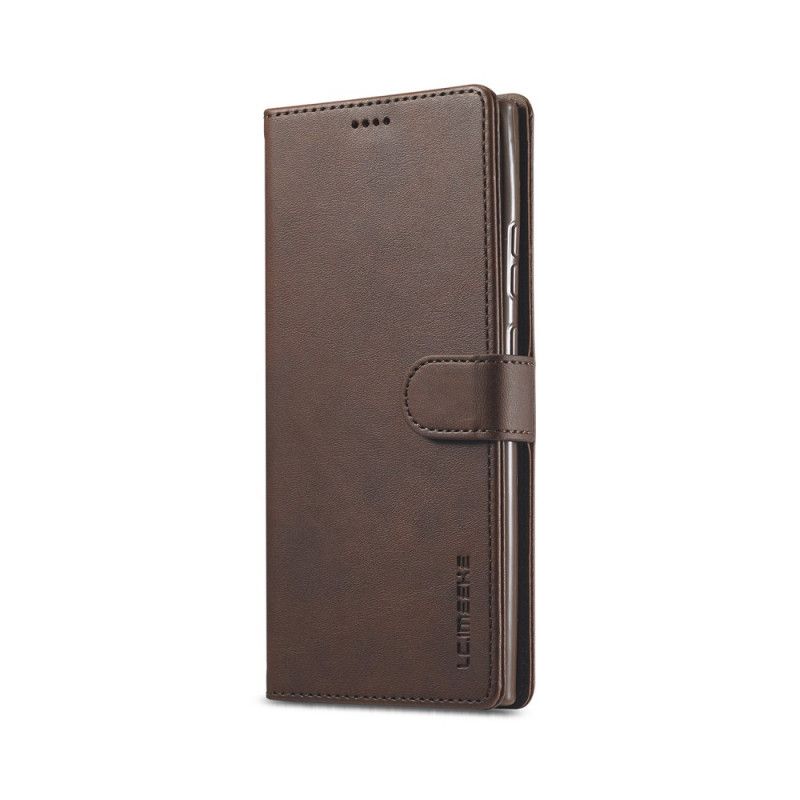 Flip Case Leren Samsung Galaxy Note 20 Grijs Zwart Lc.Imeeke Leder Effect