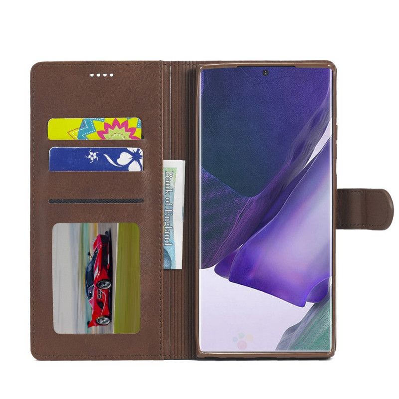 Flip Case Leren Samsung Galaxy Note 20 Grijs Zwart Lc.Imeeke Leder Effect