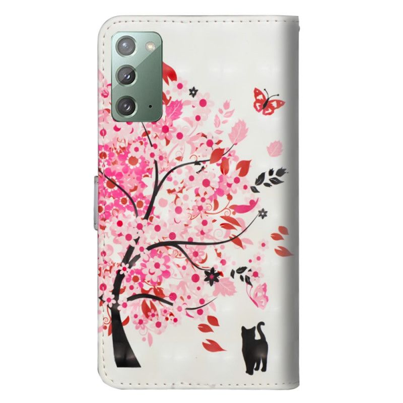 Flip Case Leren Samsung Galaxy Note 20 Roze Boom