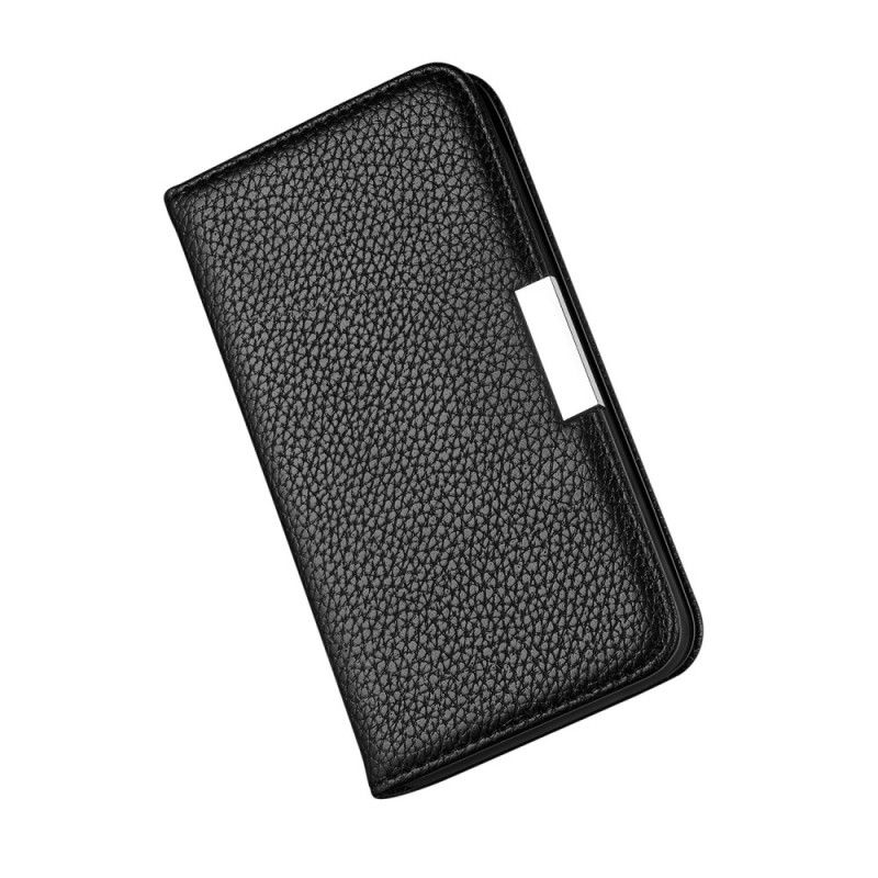 Folio-hoesje voor Samsung Galaxy Note 20 Grijs Zwart Ultra Chic Lychee Kunstleer