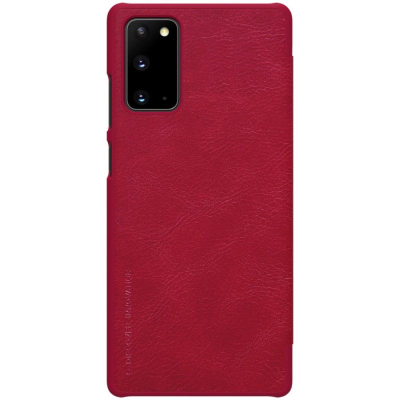 Folio-hoesje voor Samsung Galaxy Note 20 Rood Zwart Nillkin Qin-Reeks