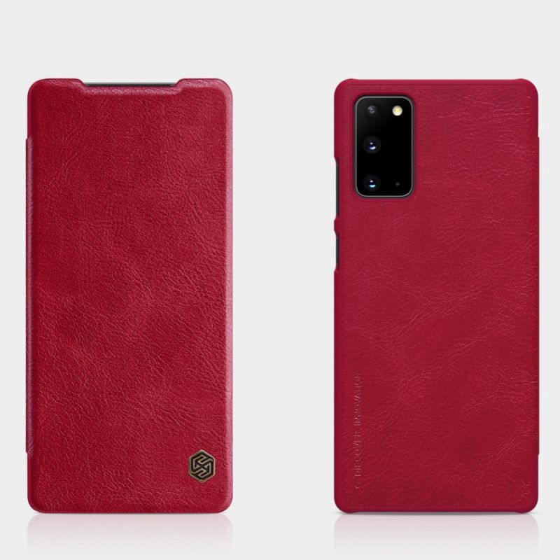 Folio-hoesje voor Samsung Galaxy Note 20 Rood Zwart Nillkin Qin-Reeks