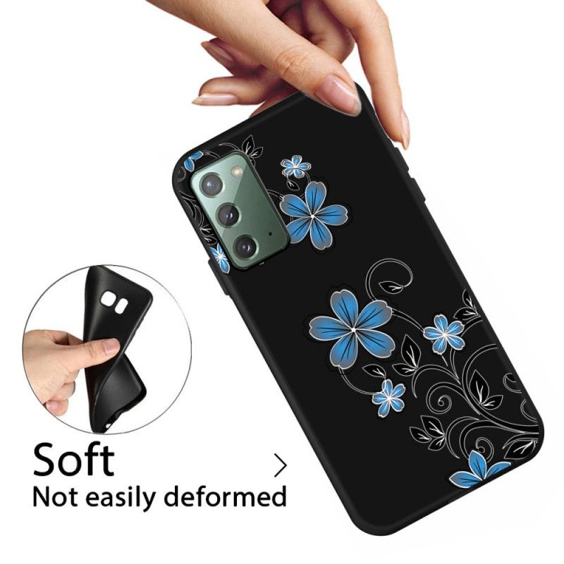 Hoesje Samsung Galaxy Note 20 Blauwe Bloemen