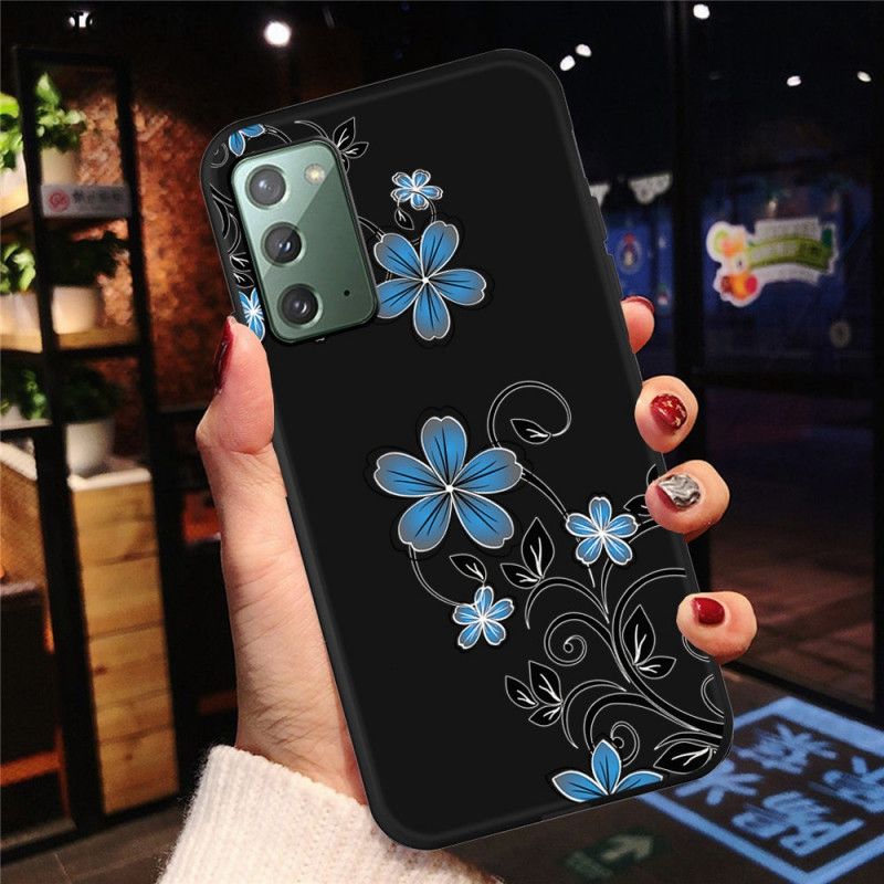 Hoesje Samsung Galaxy Note 20 Blauwe Bloemen