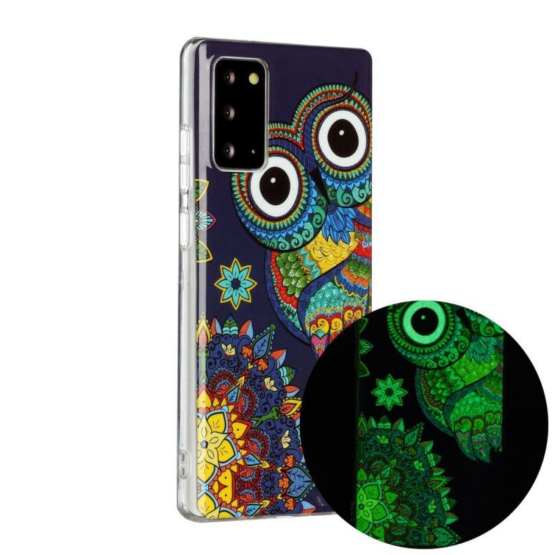 Hoesje Samsung Galaxy Note 20 Fluorescerende Mandala-Uil