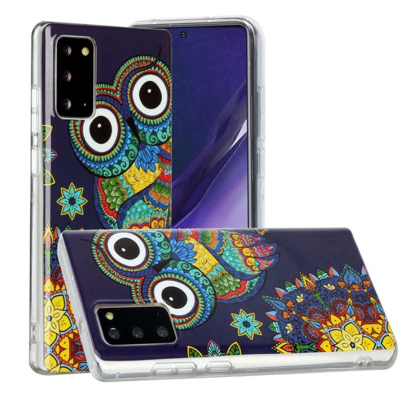 Hoesje Samsung Galaxy Note 20 Fluorescerende Mandala-Uil