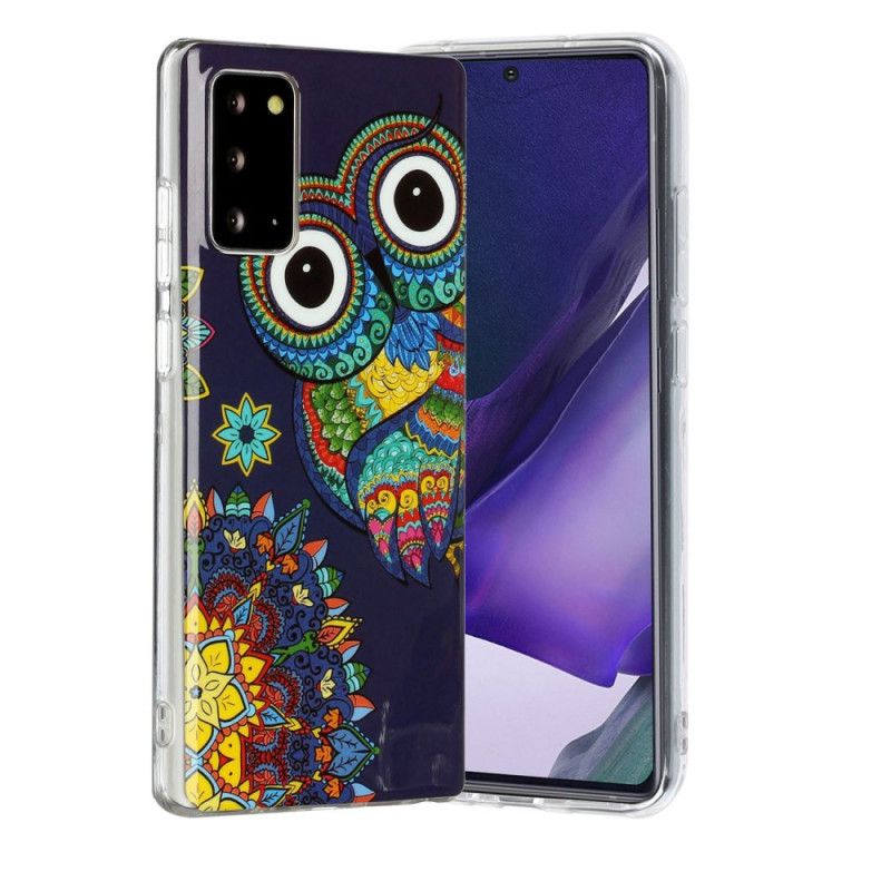 Hoesje Samsung Galaxy Note 20 Fluorescerende Mandala-Uil