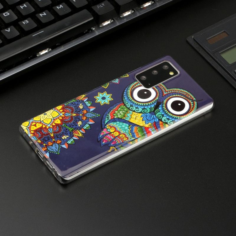 Hoesje Samsung Galaxy Note 20 Fluorescerende Mandala-Uil