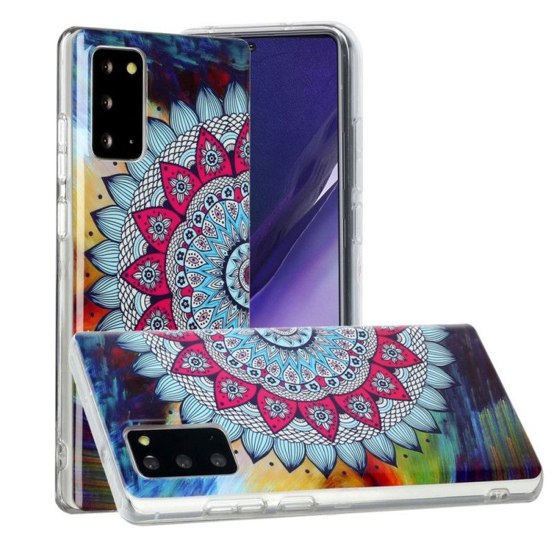 Hoesje Samsung Galaxy Note 20 Telefoonhoesje Fluorescerende Mandala