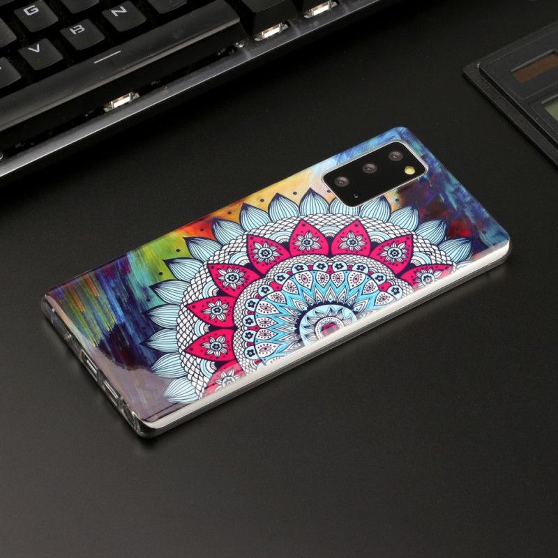 Hoesje Samsung Galaxy Note 20 Telefoonhoesje Fluorescerende Mandala