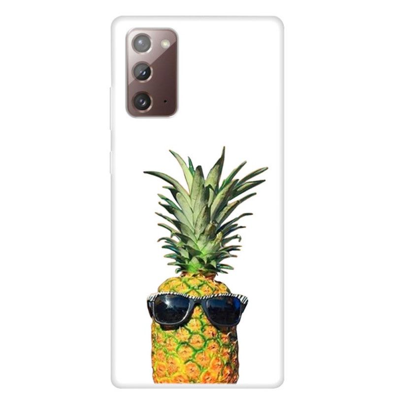 Hoesje Samsung Galaxy Note 20 Transparante Ananas Met Glazen