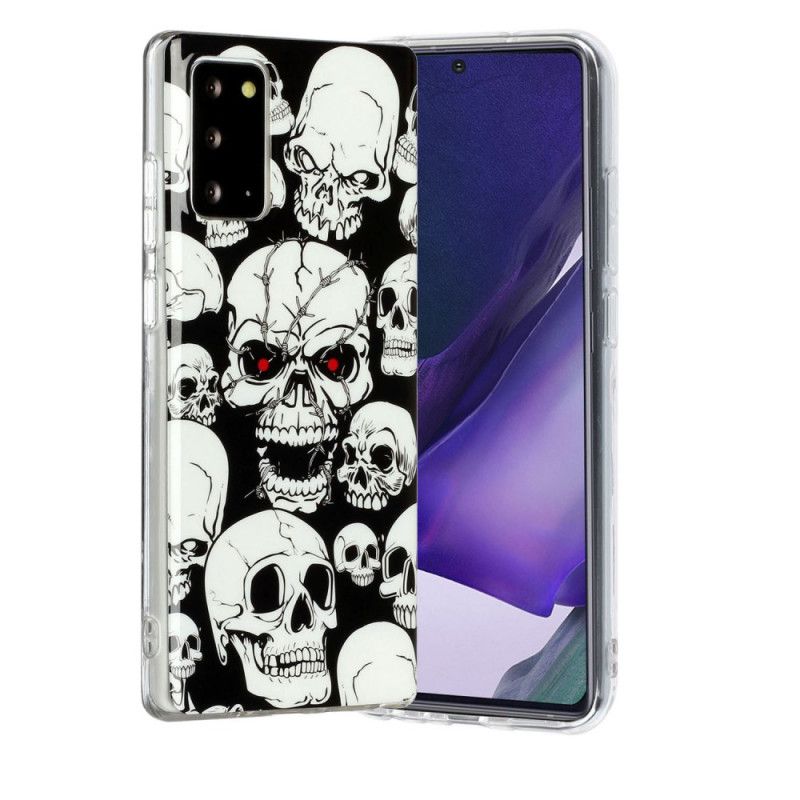 Hoesje voor Samsung Galaxy Note 20 Aandacht Fluorescerende Schedels