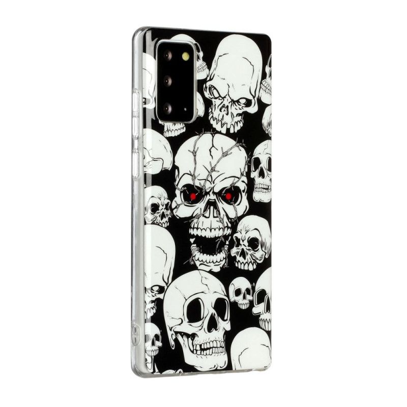 Hoesje voor Samsung Galaxy Note 20 Aandacht Fluorescerende Schedels