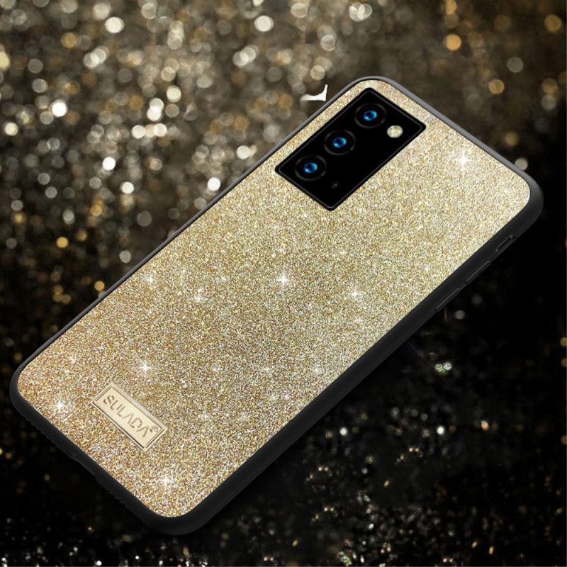 Hoesje voor Samsung Galaxy Note 20 Rood Zwart Sulada Glitter