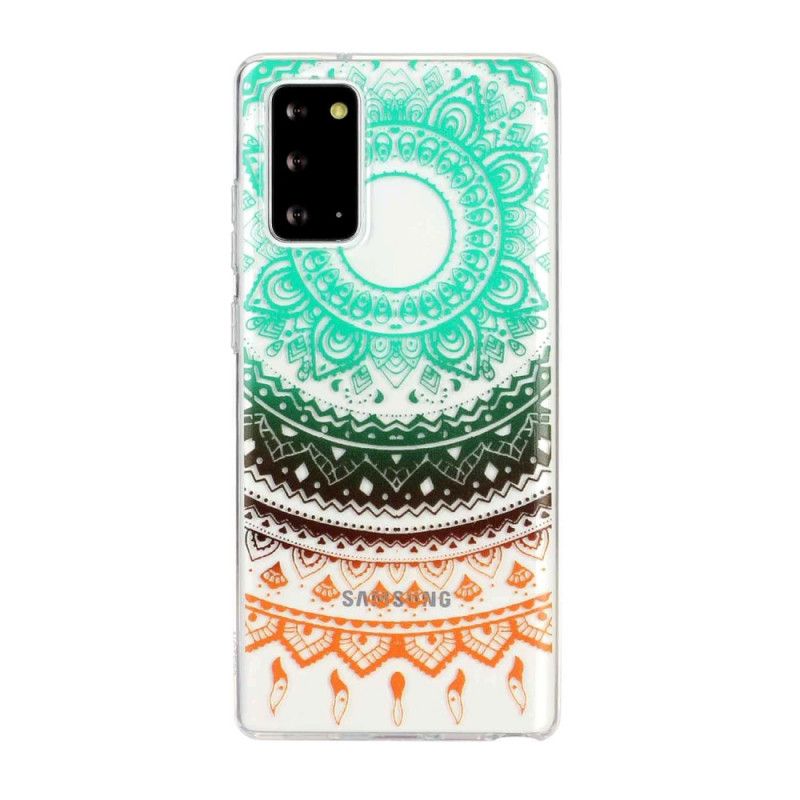 Hoesje voor Samsung Galaxy Note 20 Transparante Kleurrijke Mandala