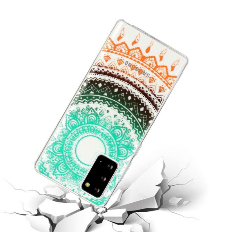 Hoesje voor Samsung Galaxy Note 20 Transparante Kleurrijke Mandala