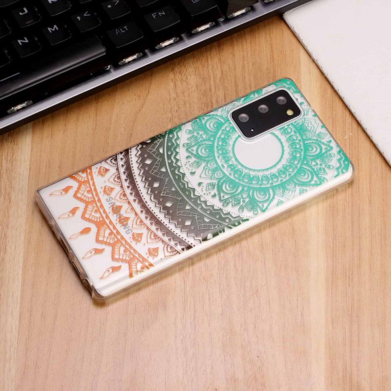 Hoesje voor Samsung Galaxy Note 20 Transparante Kleurrijke Mandala