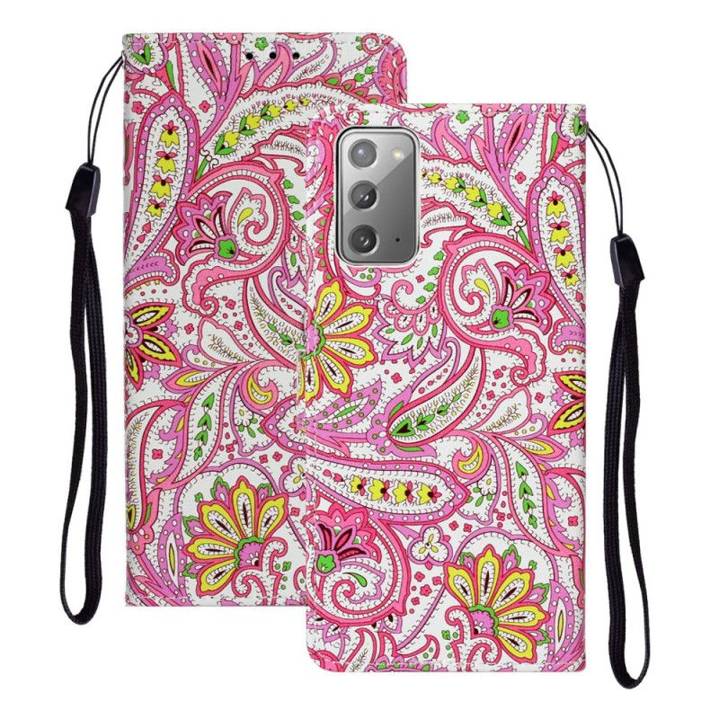 Leren Hoesje Samsung Galaxy Note 20 Bloemenpatronen